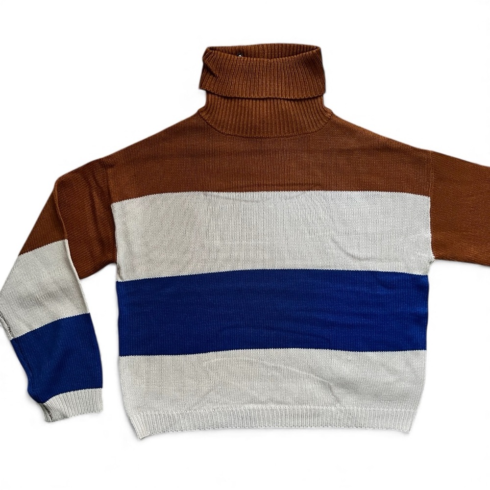 Polly & Esther Striped Turtleneck Sweater